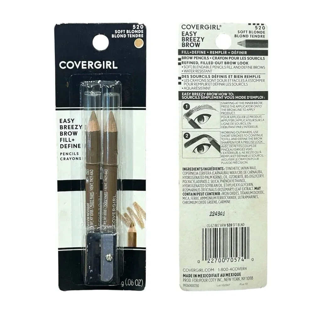 4x CoverGirl Easy Breezy Brow Fill Define Eye Pencils 505 510 515 520